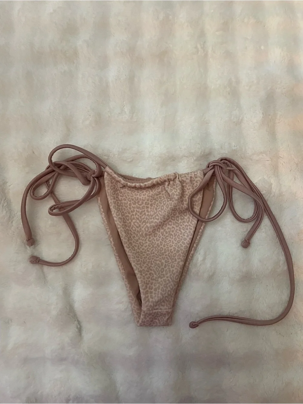 New! Frankies Bikinis Tia Cheetah Tie Side Bikini Bottoms Small 39362
